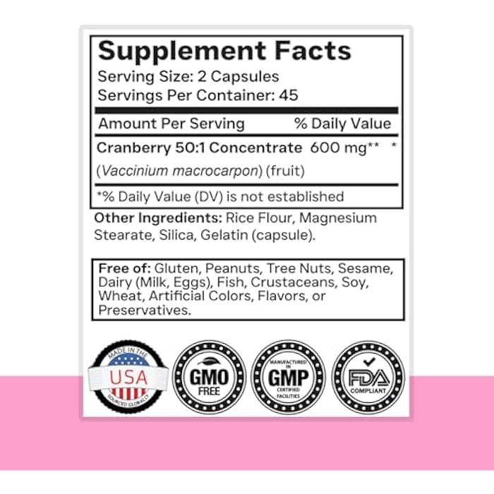 tnvitamins Cranberry Pills for Women: Ultra-High Potency Cranberry Concentrate Extract - 90 Capsules | Urinary Tract Health & Support* | Supplement for Women | Non-GMO | Made in the USA! - Image 2