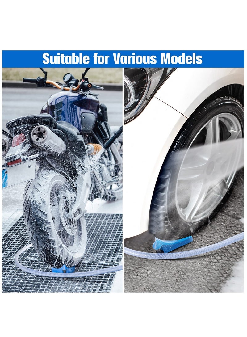 Excefore Car Hose Guide, 4 Pcs Tire Hose Roller for Car Washing, Detailing Tire Hose Guide Preventing Pressure Washer Hose Stuck Under The Tires, Blue Car Plastic Wash Tool to Avoid Snagging - Image 4
