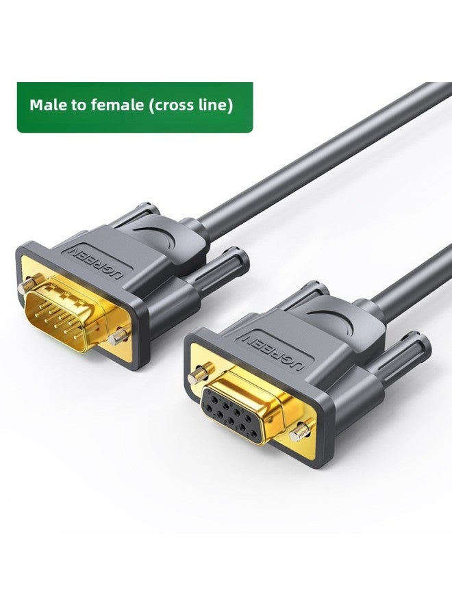 Green Link Rs232 خط تسلسلي Db9 وصلة تمديد تسعة دبابيس ذكر إلى أنثى محول اتصالات بيانات Com موصل أنثى - اللون: ذكر إلى أنثى خط متقاطع - 1.5 متر  - Image 1