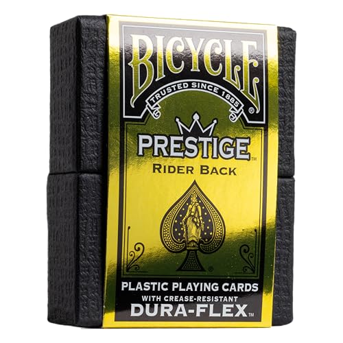 Bicycle Prestige Waterproof Playing Cards, Black 100% Plastic Deck, Durable Casino Quality Poker Cards for Pool, Beach, Camping & Party Games - Image 1