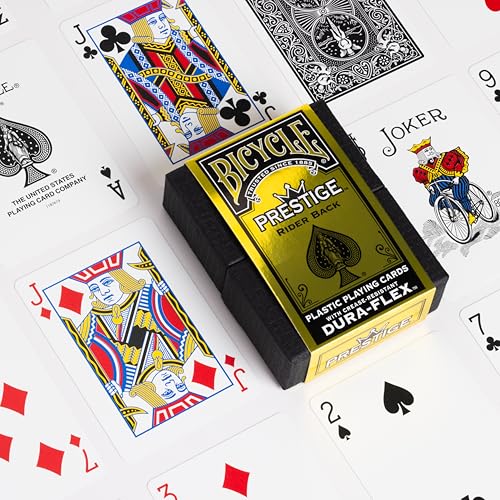 Bicycle Prestige Waterproof Playing Cards, Black 100% Plastic Deck, Durable Casino Quality Poker Cards for Pool, Beach, Camping & Party Games - Image 2