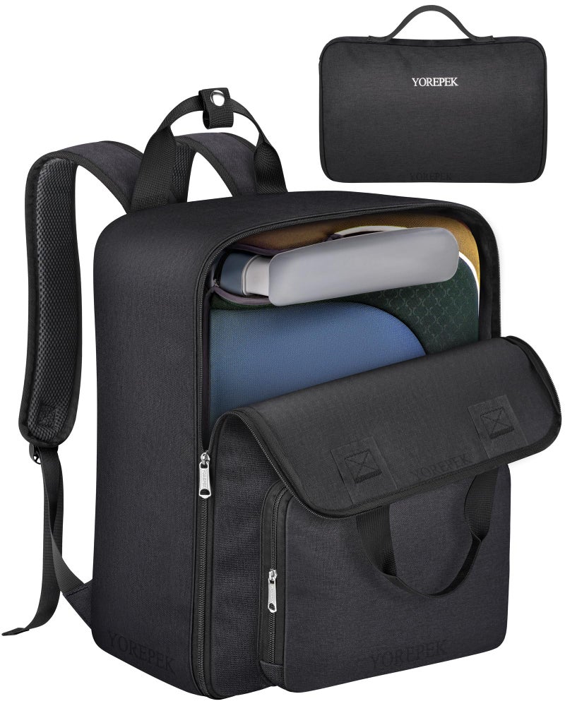 YOREPEK Backless Booster Car Seat Travel Bag Backpack for Airplane, Foldable Booster Car Seat Cover with Lauggage Strap, Compact Stroller Bag for Airplane Fits for Gb Pockit(All Black) - Image 1