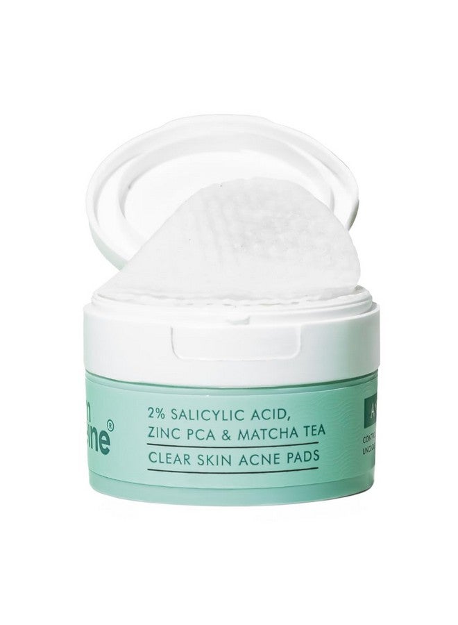 MCaffeine mCaffeine 2% Salicylic Acid Zinc PCA & Matcha Tea Clear Skin Acne Pads | Anti Acne Exfoliating Serum Toner Pads for Acne-Prone Skin | For both Women and Men - 40 N (x1)  - Image 1