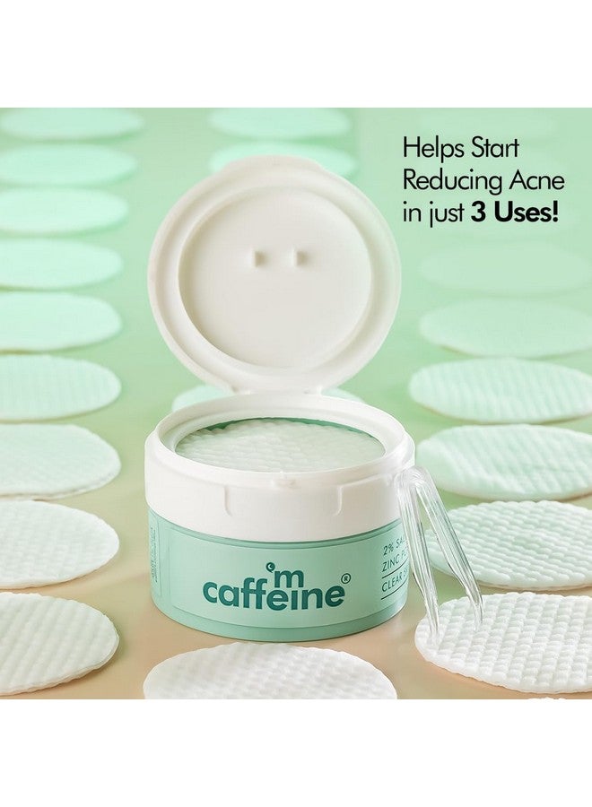 MCaffeine mCaffeine 2% Salicylic Acid Zinc PCA & Matcha Tea Clear Skin Acne Pads | Anti Acne Exfoliating Serum Toner Pads for Acne-Prone Skin | For both Women and Men - 40 N (x1)  - Image 2