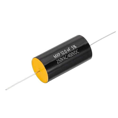 PATIKIL 12uF 250AC/400DC V Axial Film Capacitor, Yellow, CBB20, 1 Pcs - Image 1