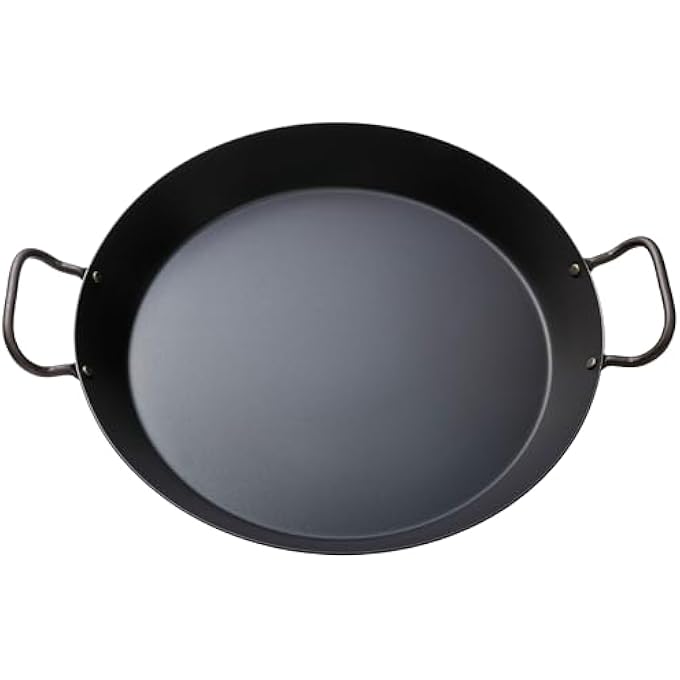 سكوتسبيرغ مقلاة بايلا احترافية من الحديد بقطر 34 سم ومقبض من الفولاذ الكربوني المطروق من الفولاذ المقاوم للصدأ مع طباعة العلامة التجارية لطهي مثالي ومتساوي مع مقابض - Image 2