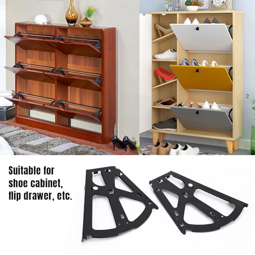 BORDSTRACT Shoe Cabinet Hinge, 2 Layers Shoe Cabinet Flip Frame Shoe Rack Hinges Flip Drawer Hinge Hardware Parts for Shoe Cabinet, Flip Drawer, Smooth Flipping - Image 5