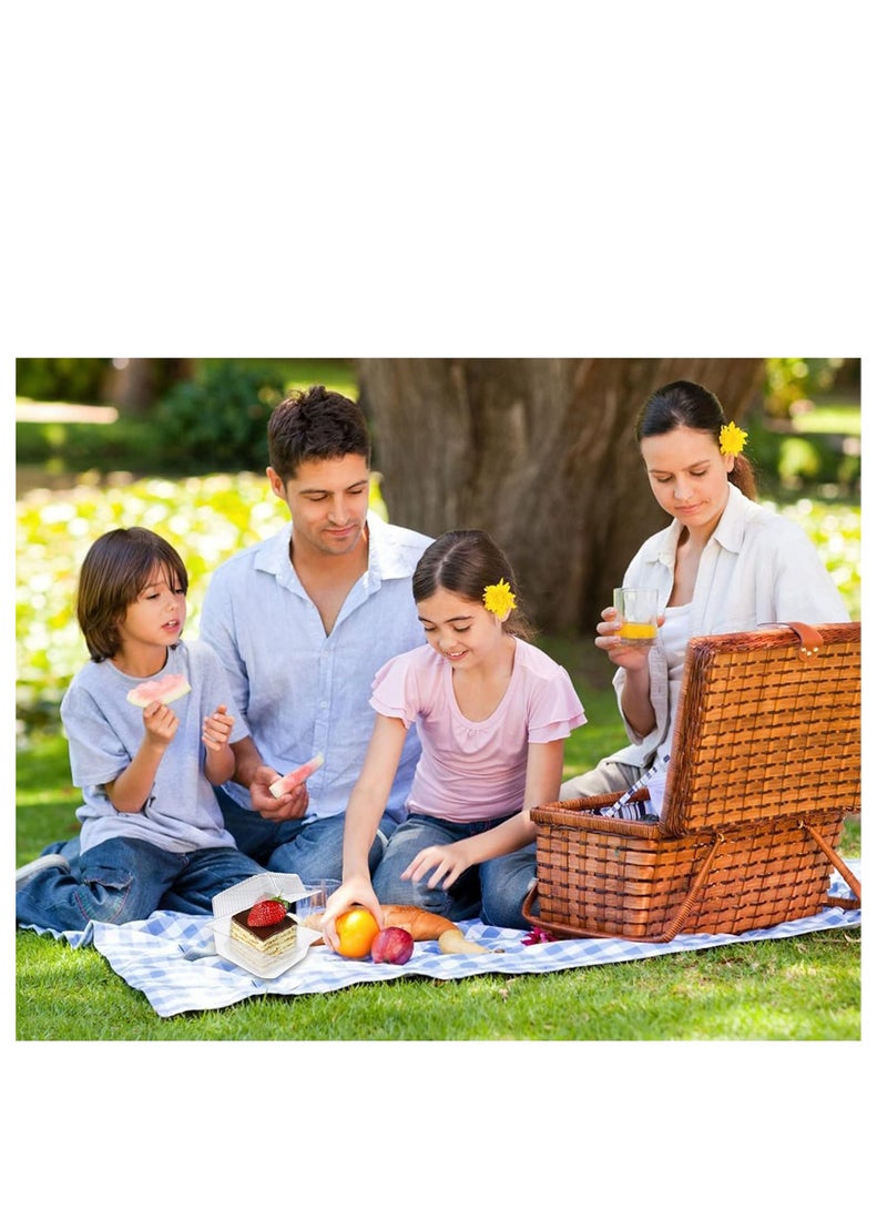 100 Pack Clear Plastic Square Hinged Food Container,Disposable Plastic To Go Containers with Clear Lids,Cake Slice Containers Clamshell Takeout Tray for Pastry,Salad,Dessert - Image 2