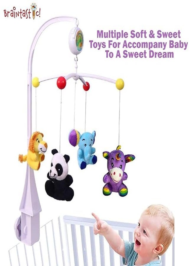 Braintastic لعبة سرير أطفال موسيقية دوارة أوتوماتيكية من Braintastic بتصميم سفاري، مزودة بخشخيشات ناعمة وأصوات هادئة للأطفال حديثي الولادة (من عمر 0 إلى سنتين). - Image 3