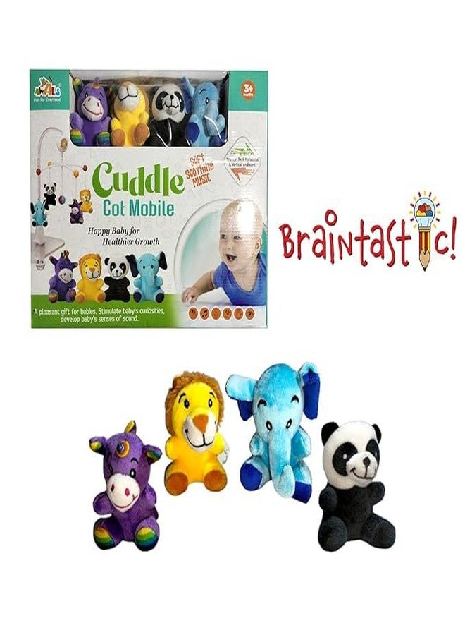 Braintastic لعبة سرير أطفال موسيقية دوارة أوتوماتيكية من Braintastic بتصميم سفاري، مزودة بخشخيشات ناعمة وأصوات هادئة للأطفال حديثي الولادة (من عمر 0 إلى سنتين). - Image 4