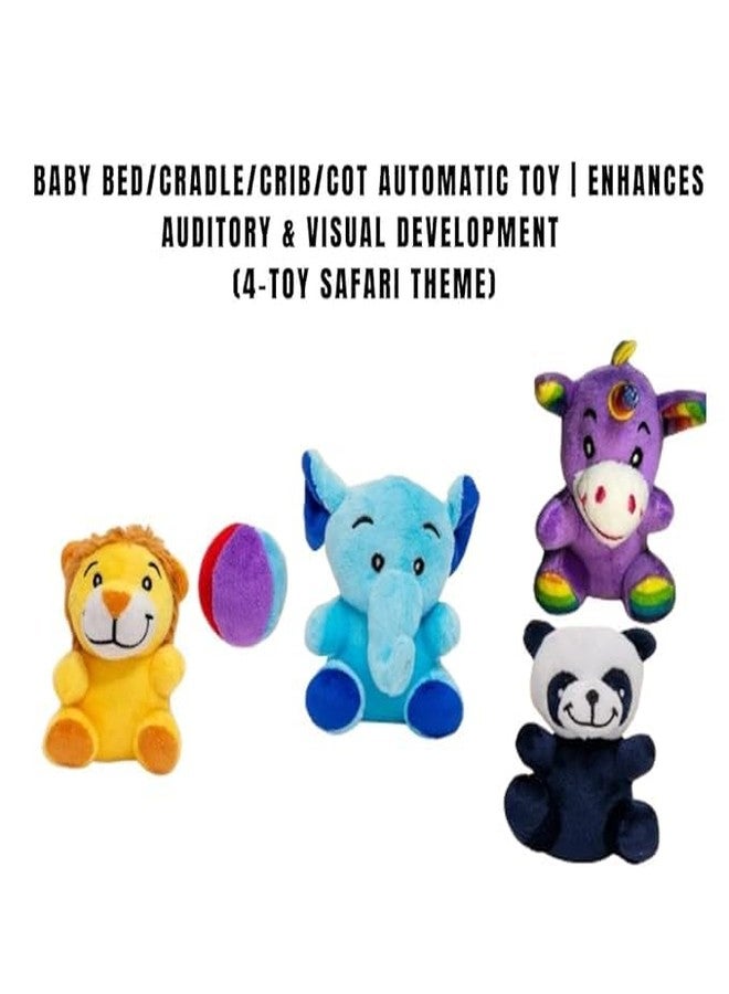 Braintastic لعبة سرير أطفال موسيقية دوارة أوتوماتيكية من Braintastic بتصميم سفاري، مزودة بخشخيشات ناعمة وأصوات هادئة للأطفال حديثي الولادة (من عمر 0 إلى سنتين). - Image 5