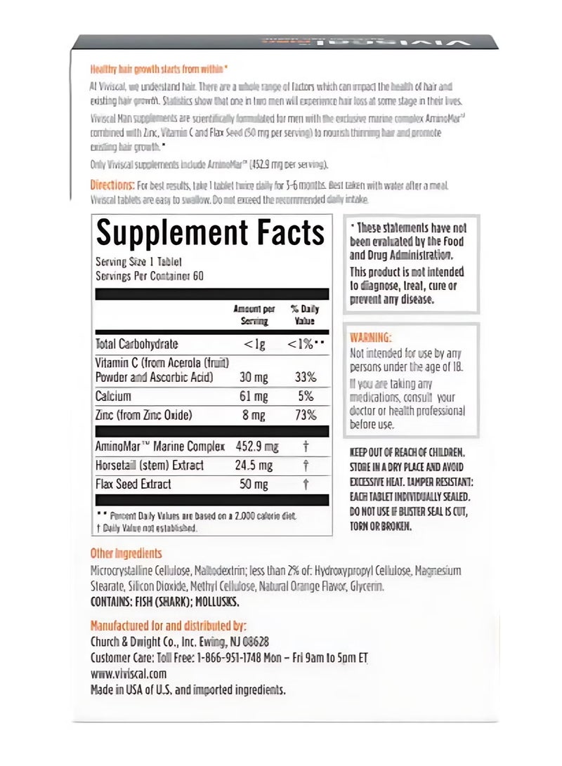 Viviscal Man Hair Health Supplements, 60 Tablets - Image 4
