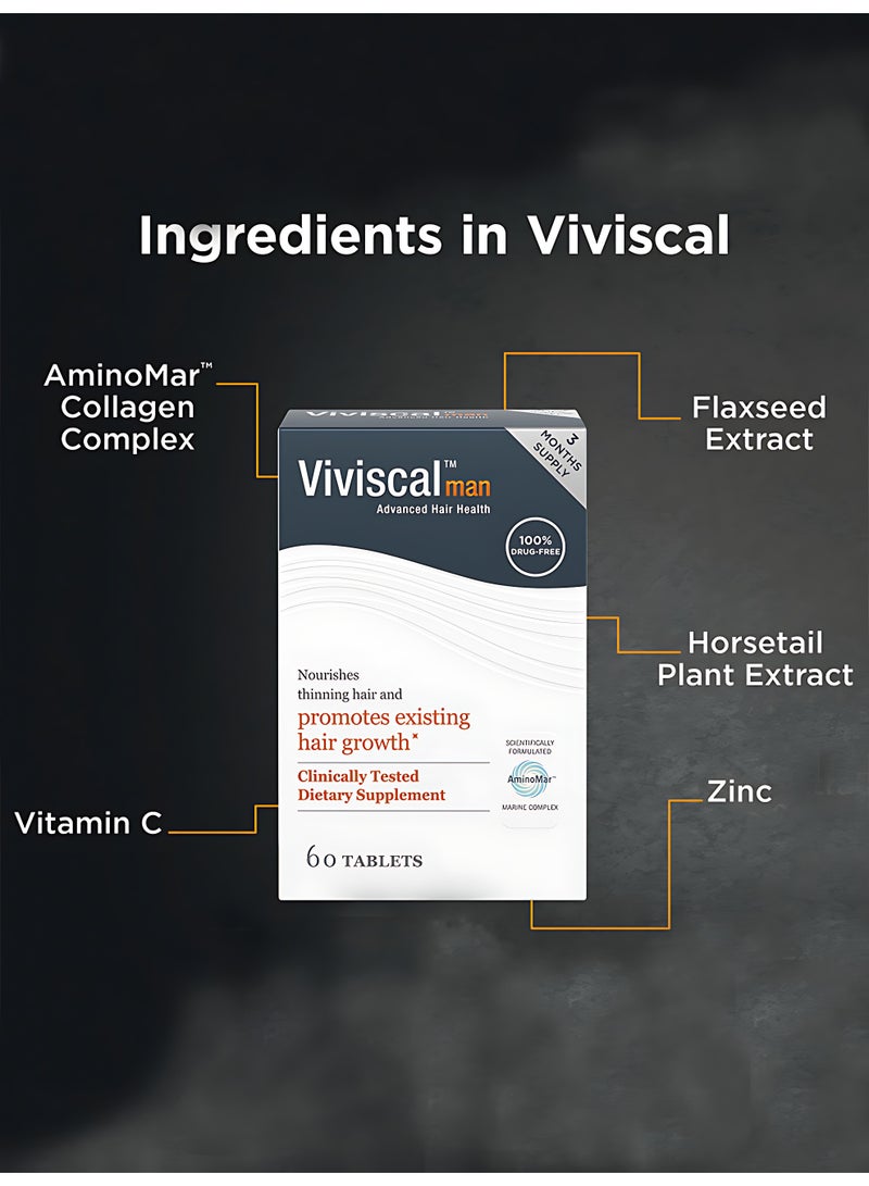 Viviscal Man Hair Health Supplements, 60 Tablets - Image 5