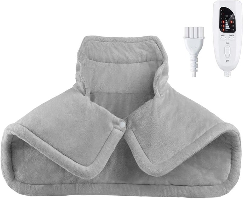 AMINAC Heating Pad for Pain Relief, Electric Heat Pad for Back Neck and Shoulders, 58x42cm, Soft Material, Auto Shut Off, 6 Temperature Levels, 4 Timer Settings, Hand and Machine Washable, Gifts - Image 1