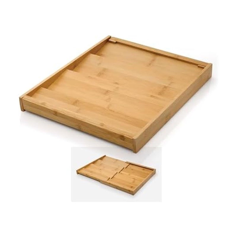 Copco 4 Tier Expandable Bamboo Spice Organizer for Drawers, Adjustable from 12.2 inch to 23 Inch, In Drawer Rack for Kitchen, Holds 32 Jars, Durable & Eco-Friendly Spice Storage Solution - Image 1