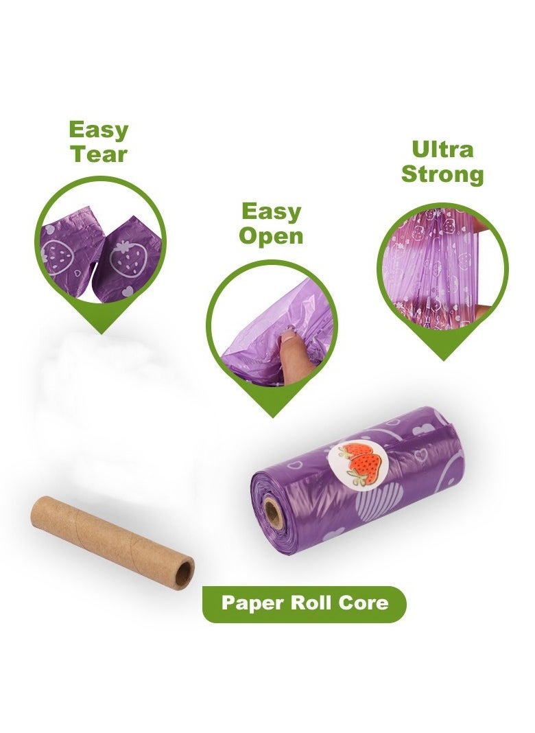 Degradable Pet Garbage Bags Outdoor Dog Walking Poop Bags 12 Rolls + Dispenser