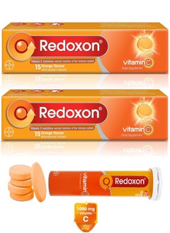 Redoxon 2 Pack of Redoxon Original Vitamin C Effervescent Tablets Orange Essential Immunity Support (1g/1000mg)  - Image 1