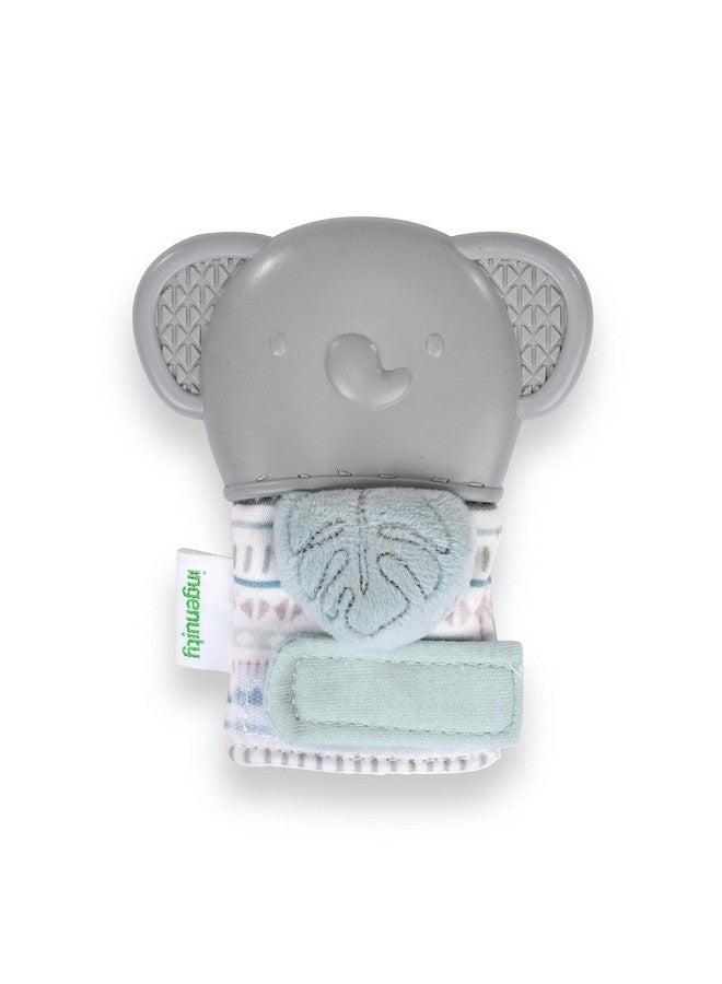 إنجنيونتي قفاز التسنين وخشخيشة للأطفال من إنجينيويتي، مصنوع من السيليكون الخالي من مادة BPA، يصدر صوت خشخيشة لطيف، مزود بحزام قابل للتعديل، بتصميم فيل، مناسب للجنسين - فان - Image 2