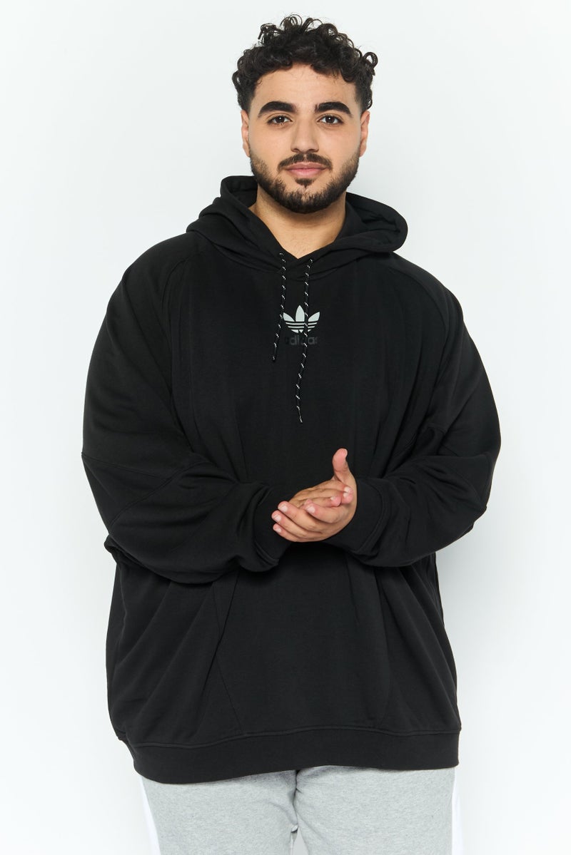 adidas Originals Men Hooded Brand Logo Long Sleeves Sweatshirt, Black  - Image 1