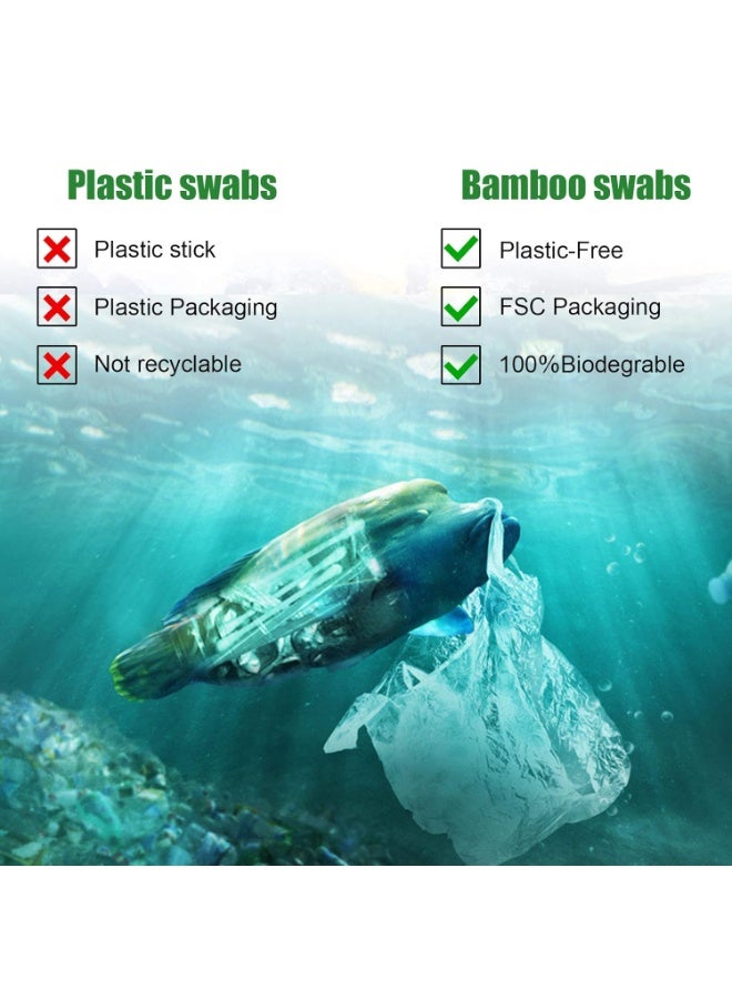 Sunspire Safety Bamboo Swabs 200 Pcs, Natural Bamboo Cleaning Child Safety Swabs, made of 100% cotton, suitable for children, makeup, daily cleaning, travel pets - Image 5