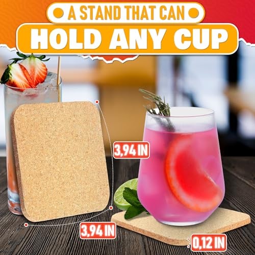 DIMROM 30 PCS Cork Coasters for Drinks to Protect Furniture - Coasters for Drinks Absorbent Cork are Ideal for Home, Cafe and Hotel Use - Coaster for Desk - Drink Coasters for Coffee Table Kitchen Decor - Image 2