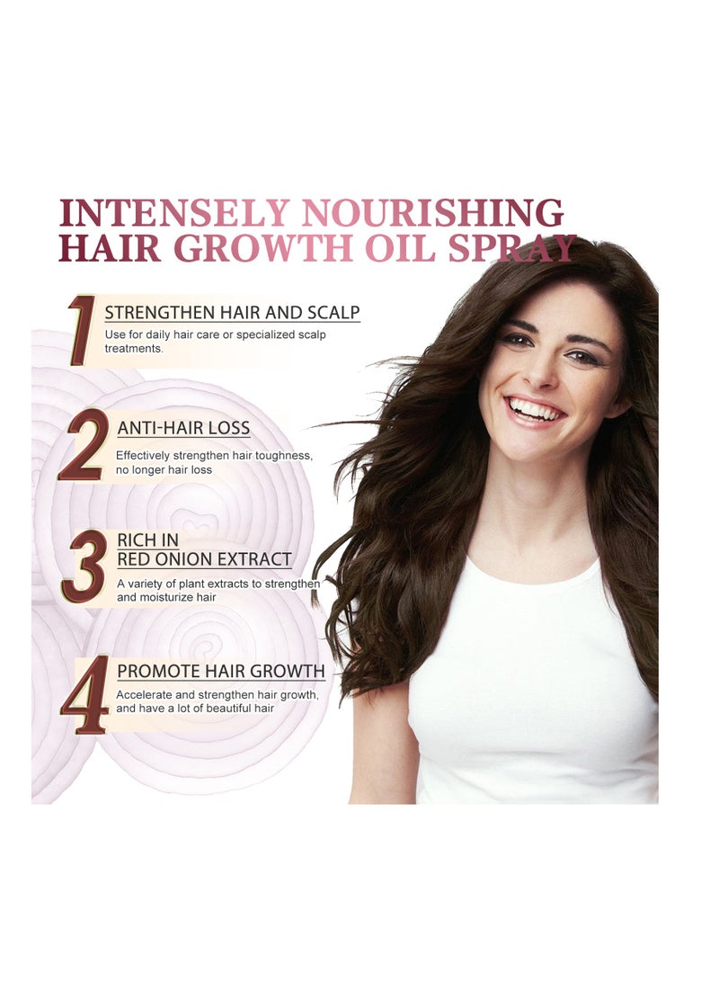 OUHOE 2 Bottles Red Onion Oil for Hair Oil with Onion Extract Onion Hair Growth Products for Men and Women Rapid Growth Anti-Hair Loss - Image 5