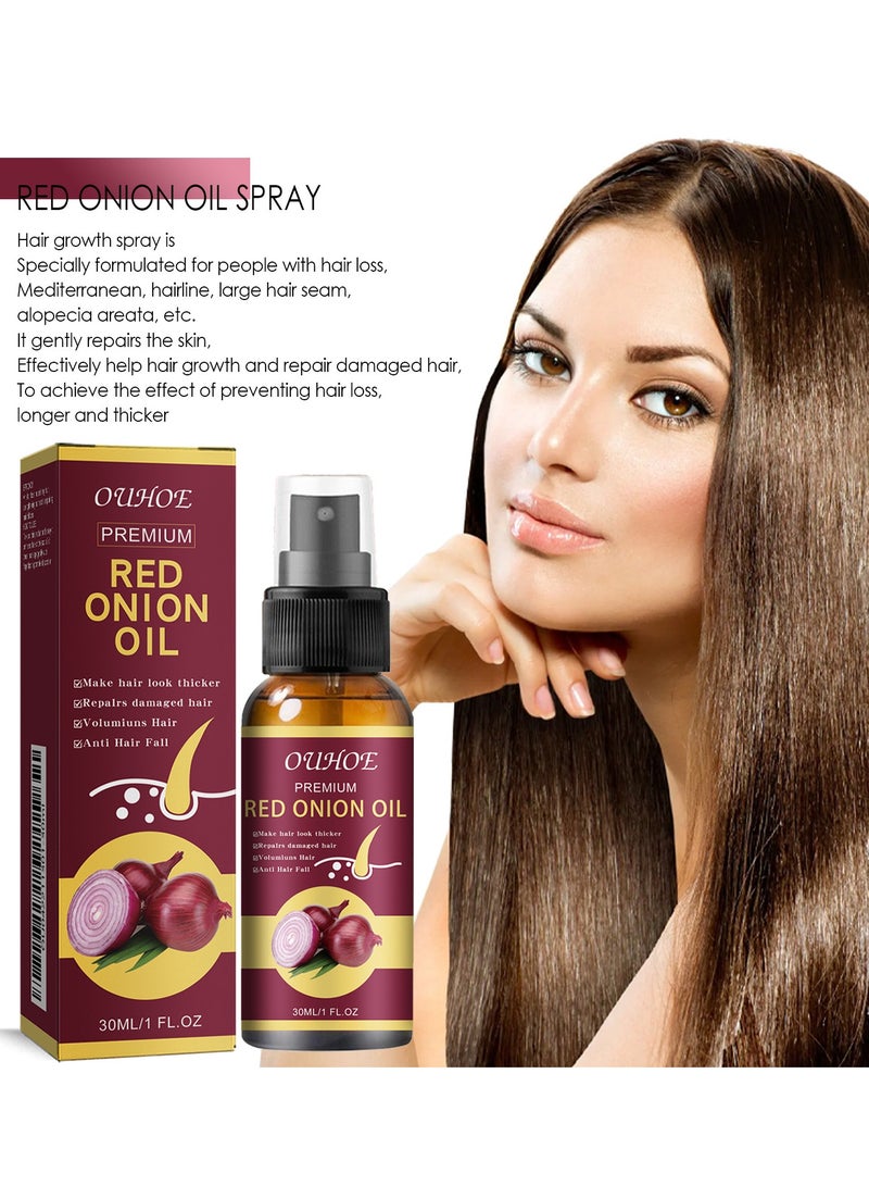 OUHOE 2 Bottles Red Onion Oil for Hair Oil with Onion Extract Onion Hair Growth Products for Men and Women Rapid Growth Anti-Hair Loss - Image 4
