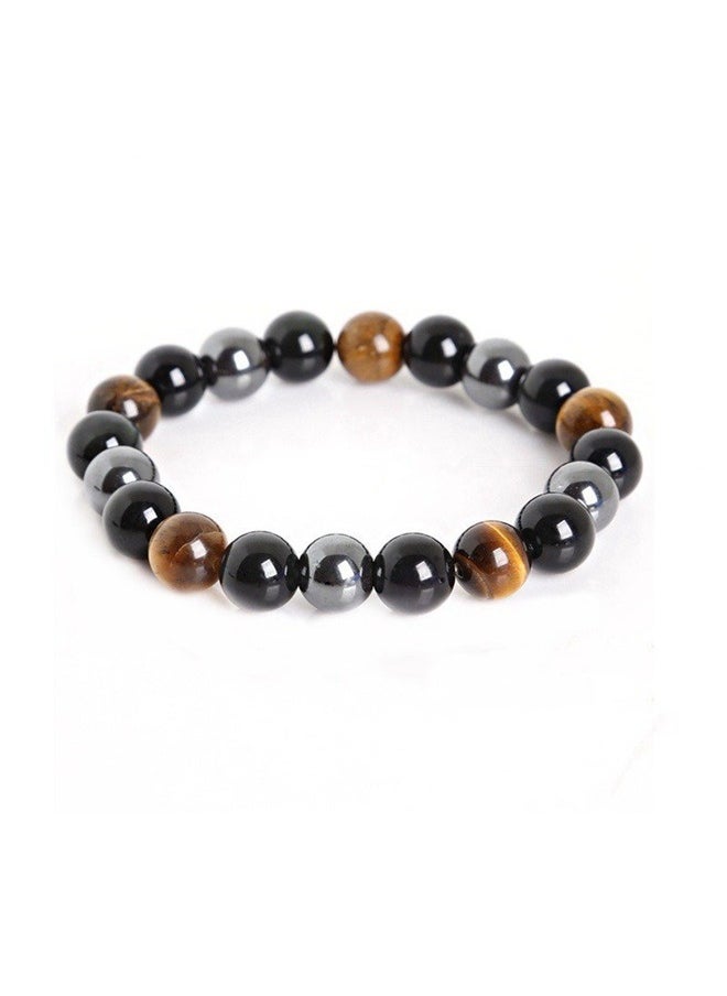 yongsheng Stone Beaded Bracelet，8mm Beaded Bracelet Rope，Flexible Design with Natural Tiger's Eye,  for Both Genders 19cm  - Image 1