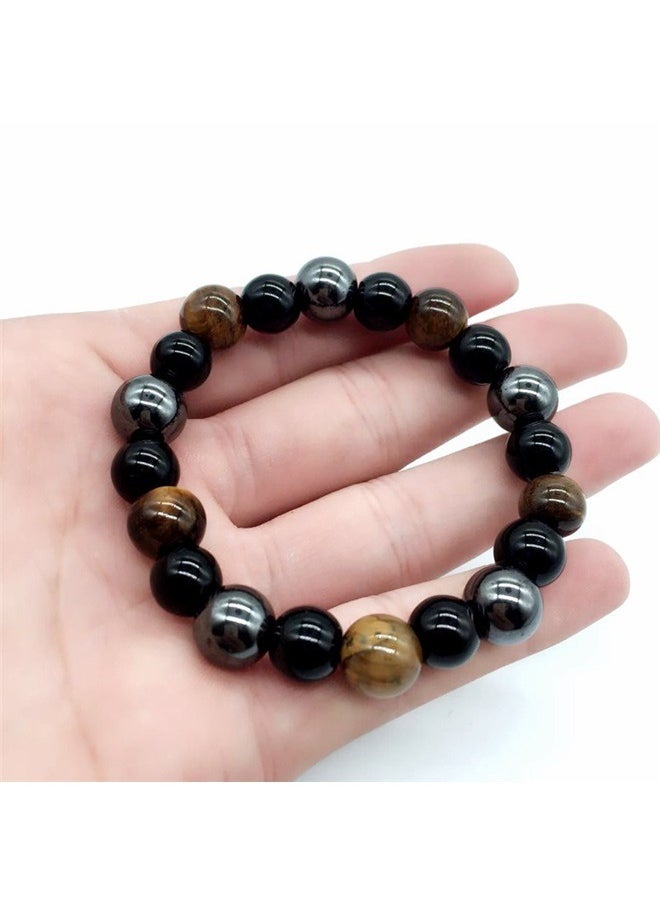 yongsheng Stone Beaded Bracelet，8mm Beaded Bracelet Rope，Flexible Design with Natural Tiger's Eye,  for Both Genders 19cm  - Image 5