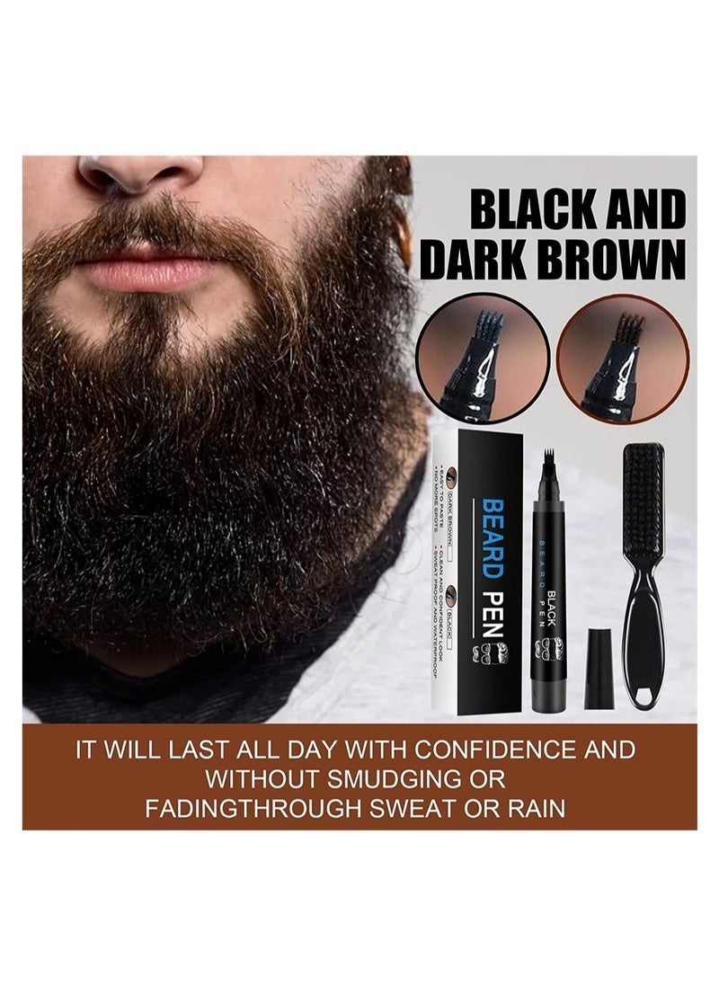 DMG TECH Beard Pencil Filler for Men, Beard Pen for Men, Waterproof Beard Filling Pen Kit with Water Proof Beard Filling Pen and Beard Brush Long Lasting Coverage and Natural Looking  - Image 3