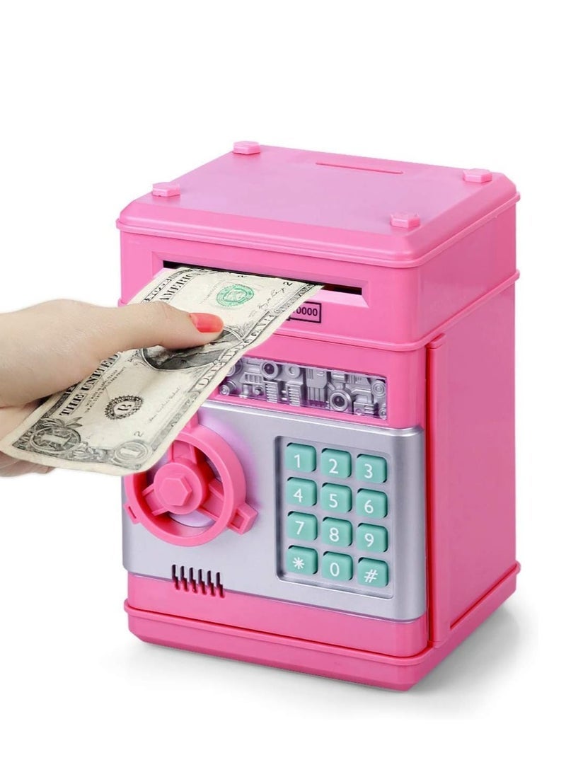 Piggy Bank for Girls 4-11 Years Old,Refasy Kids Safe Bank for Boys Christmas Birthday Gifts Toy for Kids Electronic ATM Money Bank for Money Saving Box Safe Coin Bank Toy Kids Toys Pink - Image 1