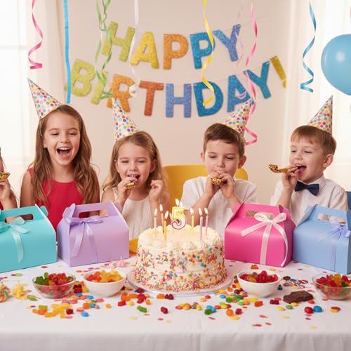 UnicoPak 30 Pack Pastel Gable Treat Boxes Party Favor Goodie Bag Boxes for Candy Treats Goody Cookie Toys for Birthday Party, 6.5x3.5x4 Inches - Image 3