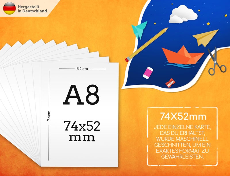 ELES VIDA 250 Blank Index Cards - Paper Cards, Index Cards, Playing Cards, Learning Cards, Business Cards Paper for Learning Memory - Memo Cards, Note Cards, Bookmarks - Image 2