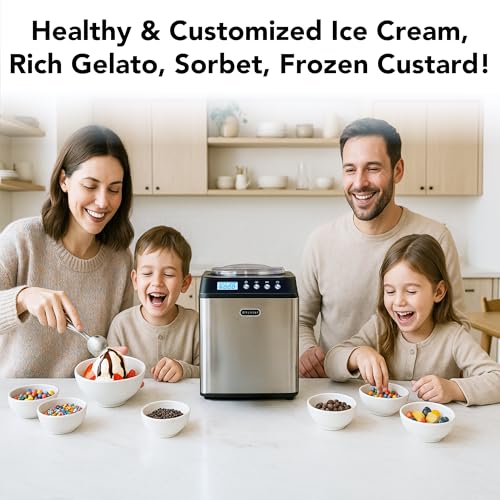Whynter Ice Cream Maker Machine Automatic 2.1 Qt. Upright with Built-In Compressor, LCD Digital Display & Timer, No Pre-Freezing, ICM-201SB, Stainless Steel - Image 5