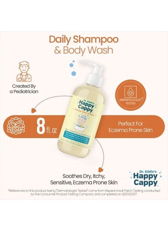 Happy Cappy - Dr. Eddie's Daily Shampoo & Body Wash for Children, Soothes Dry, Itchy, Sensitive, Eczema Prone Skin, Dermatologist Tested, No Fragrance, No Dye, 8 oz - Image 1