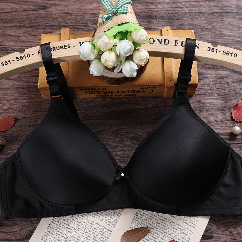 Factory direct smooth large size bra thin breathable and comfortable without steel ring adjustable gathered underwear traditional bra Apricot - Image 5