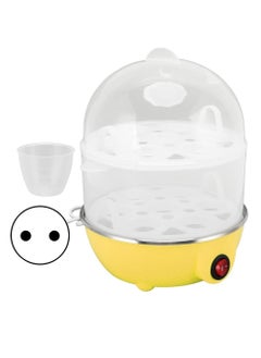 Generic Household Electric Fast Eggs Boiler, Multifunctional Tool Mini Egg Steamer Poacher for Kitchen (Yellow, 2 Layers)  - Image 1