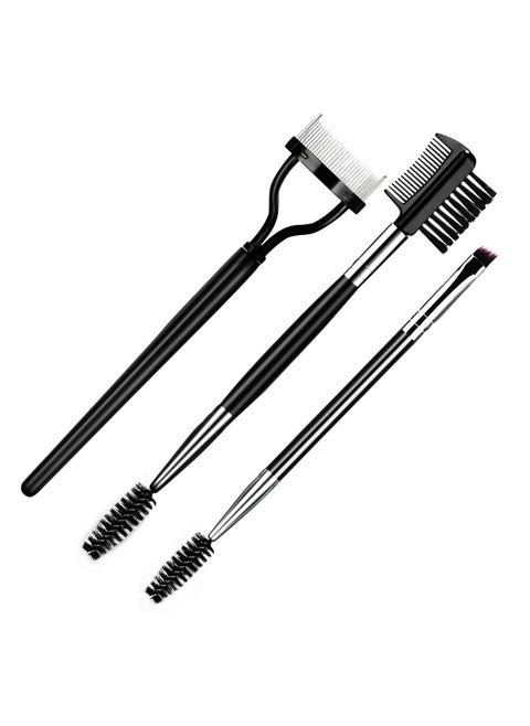 Eyebrow Brush Eyelash Separator Brow Comb & Lash Spoolie Professional Eye Makeup Tools (3 Pcs Set)