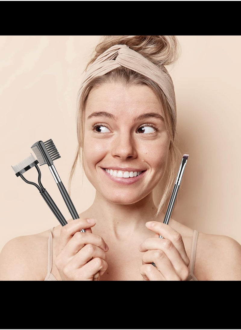 Generic - Eyebrow Brush Eyelash Separator Brow Comb & Lash Spoolie Professional Eye Makeup Tools (3 Pcs Set) - Image 1
