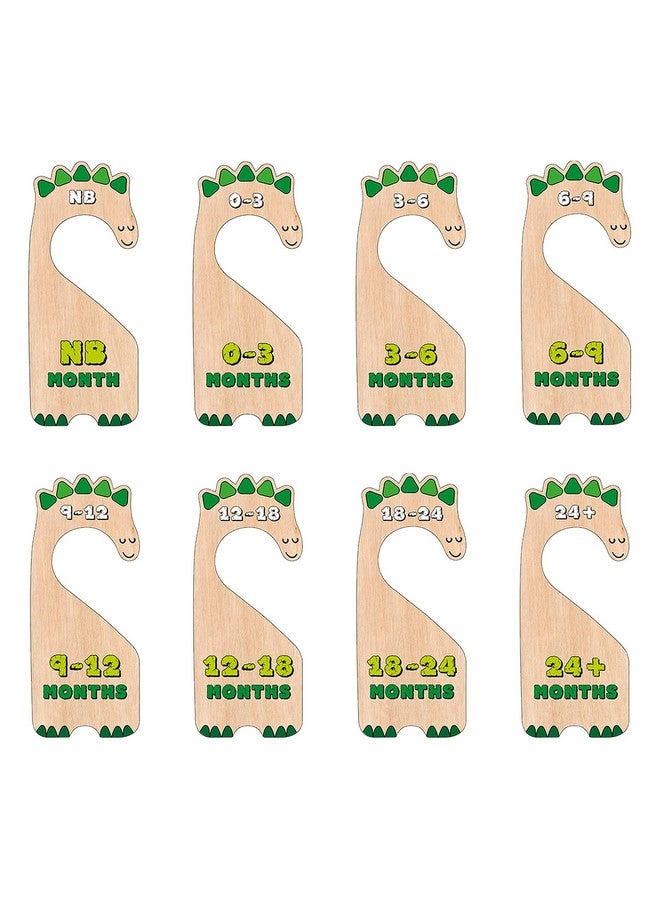 PAMBO Dinosaur Baby Closet Dividers, Baby Clothes Organizer for Baby Nursery Decor Wooden Hanger for Newborn Baby Stuff from 0-24+ Months - Image 1
