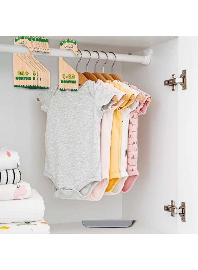 PAMBO Dinosaur Baby Closet Dividers, Baby Clothes Organizer for Baby Nursery Decor Wooden Hanger for Newborn Baby Stuff from 0-24+ Months - Image 3