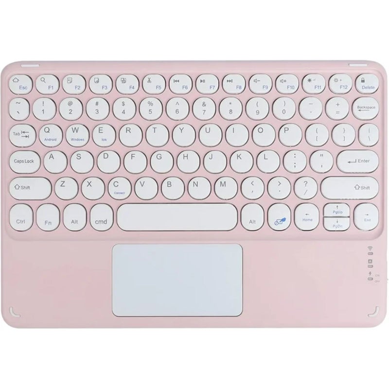 Compact Bluetooth Keyboard with Touchpad for iPad, Ultra-Slim Portable Wireless Keyboard for Tablet, Smartphone, PC, Laptop, Windows, Android, iOS