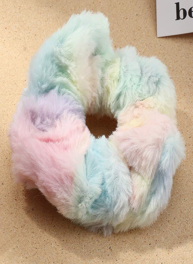 DINPREY 8 Pcs Leopard Towel Scrunchies for hair Drying with Tie dye and stripe Soft Microfiber Hair Scrunchies Thick Fuzzy Scrunchy Frizz Free Hair Bobbles Ropes Traceless Ponytail Holder Hair Ties - Image 3