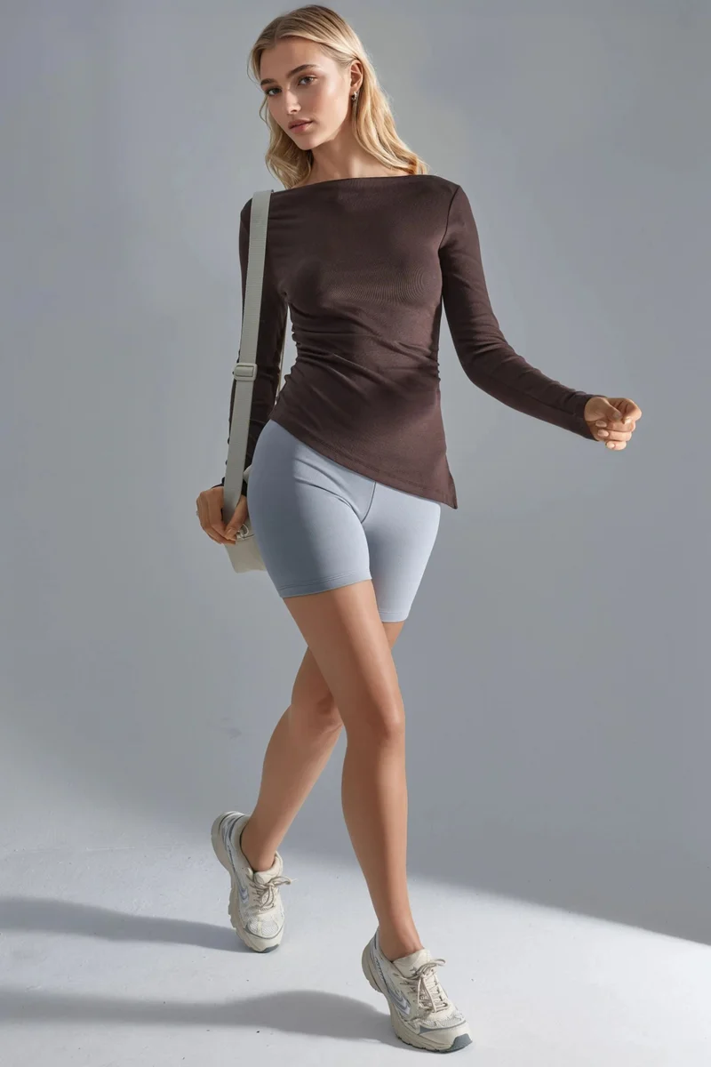 Busem BUSEM Boat Neck Cotton Blouse