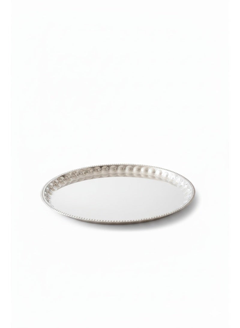 صينية تقديم ستانلس ستيل دائرية – 45×45 سم – تصميم أنيق ومتين - Image 1