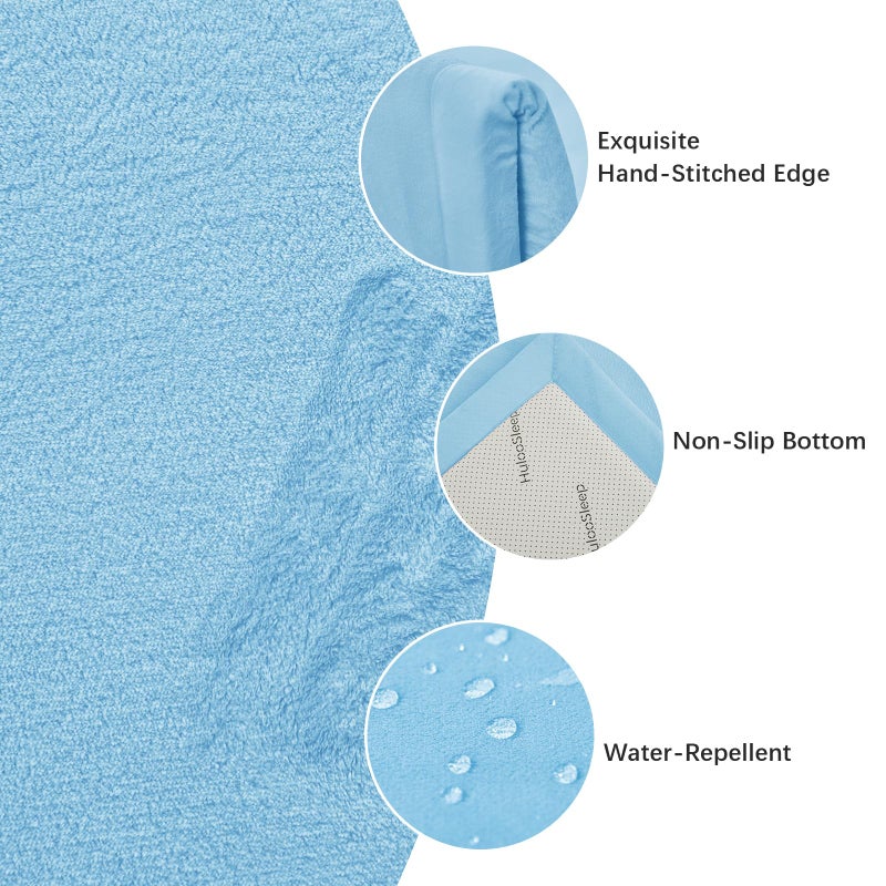 Huloo Sleep Baby Play Mat for Floor,1.3" Thick Memory foam Tummy Time Mat for Toddlers,Infants,kids,Water-Repellent Soft Nursery Rug,Extra Large Non Slip for Crawling&Yoga,Tatami Style for Living Room(Light Blue) - Image 2