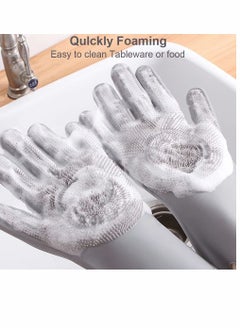 Y&D Dishwashing Gloves, Kitchen Cleaning Reusable Multifunctional Silicone with Scrubbers, for Washing Bathroom Car Wash Pet Hair Combing  - Image 3