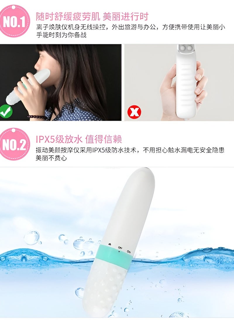 قلم مساج هزاز للوجه والجسم والعين متعدد الاستخدامات للنساء - يعمل بالبطاريات و مقاوم للماء - Image 2