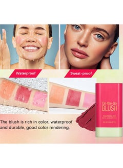 Mysense Pink Cream Blush Stick Onthego Blush Multiuse Makeup Blush Stick For Cheeks Lips Eyes Solid Moisturizer Stick Blush Makeup Natural Matte Finish Waterproof Longlasting 01 Shy Pink  - Image 5