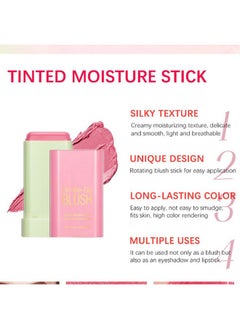 Mysense Pink Cream Blush Stick Onthego Blush Multiuse Makeup Blush Stick For Cheeks Lips Eyes Solid Moisturizer Stick Blush Makeup Natural Matte Finish Waterproof Longlasting 01 Shy Pink  - Image 2